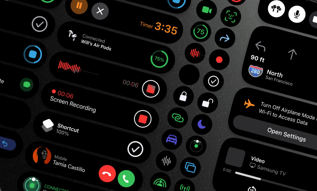 A zoomed-in view Apple's Dynamic Island UI